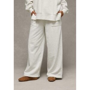 American Eagle Women's AE Everyday Luxe Wide-Leg Sweatpants - Heather Gray - L